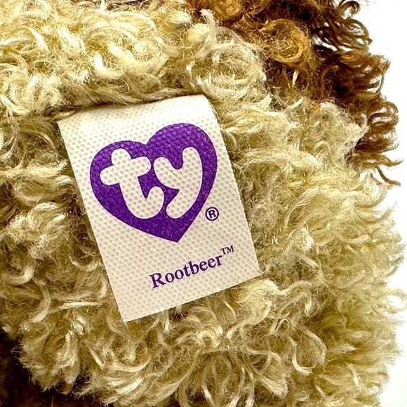 TY Beanie Boos ROOTBEER‎ the Brown Dog Glitter Eyes Regular 6” - Picture 6 of 7
